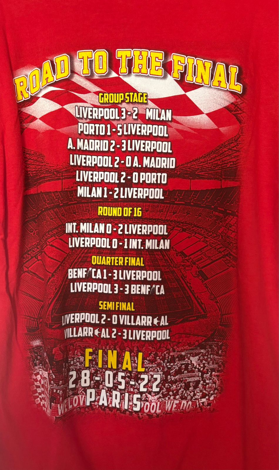 Liverpool 2022 Road to Final tshirt